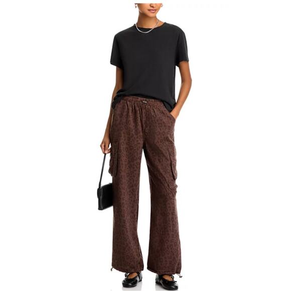 VINTAGE HAVANA WOMENS SIZE SMALL TENCEL ANIMAL PRINT CARGO CASUAL PANTS BROWN - Picture 3 of 14